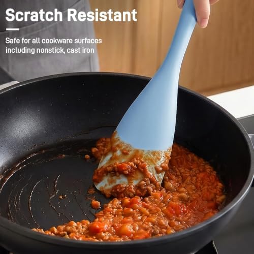 3 PACK Silicone Cooking Spatula & Spoon for Nonstick Cookware, BPA-Free - Image 3