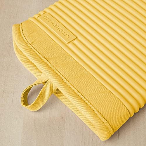 KITCHENAID Ribbed Soft Silicone Oven Mitt 2-Pack Set, 7.5"x13", Orange Sorbet - Image 3