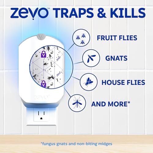 Zevo Flying Insect Trap for Fruit Flies & Gnats, 1 Plug-in Base & 3 Refills - Image 6