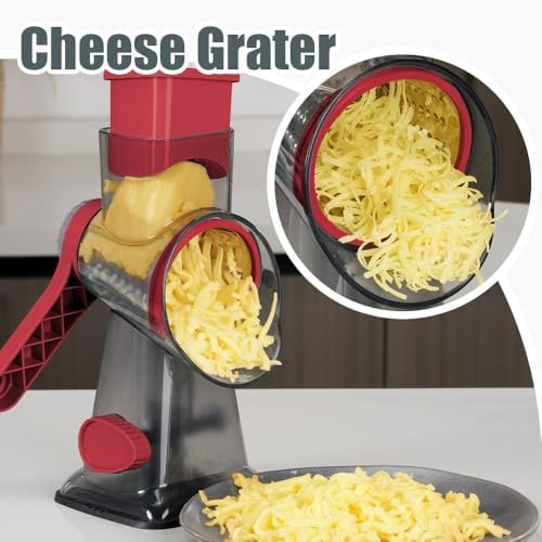 KEOUKE Rotary Cheese Grater, Hand Crank Shredder Slicer - Image 6