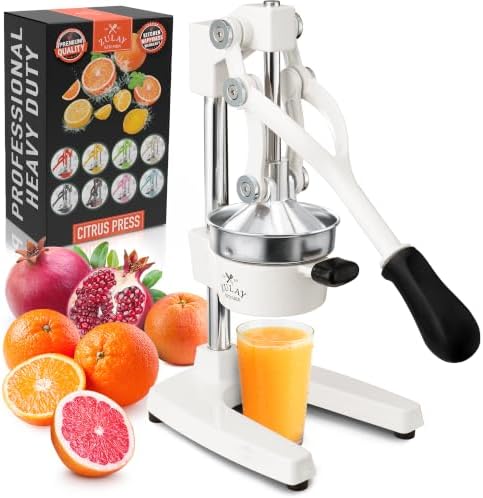Zulay Kitchen Cast Iron Juicer, Orange Manual Juicer, Citrus Press, White by ZulayKitchen