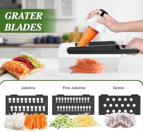 HomeHacks Veggie Chopper Vegetable Cutter, 12 in 1 Kitchen Gadget, White - Image 3
