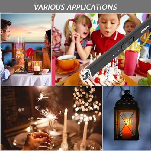 MEIRUBY 2 Pack Electric Candle Lighter, Christmas Stocking Stuffers Gifts for Women Mom Men Wife Sister, USB Arc Rechargeable Windproof Long Lighter for Candle BBQ Housewarming Birthday Gifts Idals - Image 7