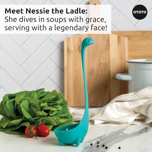OTOTO Prep Pals Bundle of Red the Crab, Nessie, Crabby - Cute Kitchen Accessories, Kitchen Gadgets, Spoon Rest for Stove Top, Soup Ladle, Pasta Strainer, Funny Unique Gifts, Cooking Gifts - Image 4
