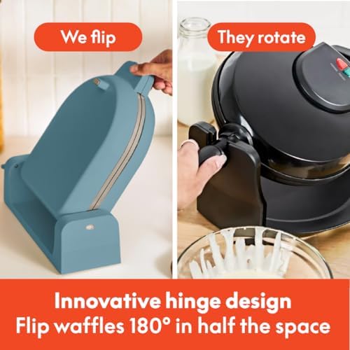 bella Fits-Anywhere™ Flip-n-Store Non-Toxic, Belgian Waffle Maker, Surf - Image 3