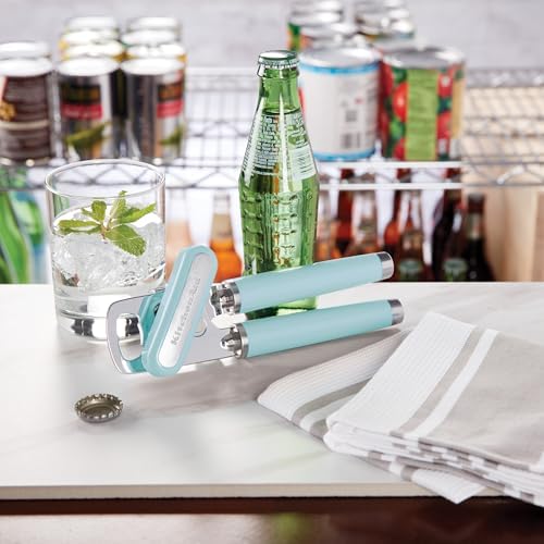 KitchenAid Classic Multifunction Can Opener and Bottle Opener Easy to Use, Razor Sharp Stainless Steel Cutting Wheel, Soft Ergonomic Handles, Mineral Water, 8.34-Inch (Pack of 12) - Image 5