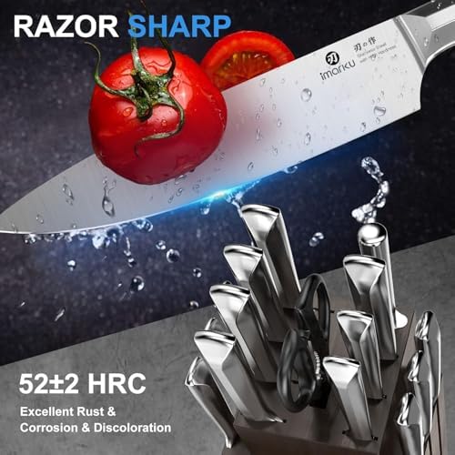 imarku 16-Pieces Knife Set, High-Carbon Stainles Steel Kitchen Knife Set - Image 2