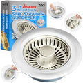zaa 3 in 1 Kitchen Sink Drain Strainer Stopper Removable Basket Pop-Up by zaa