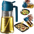 TrendPlain 16oz/470ml Glass Olive Oil Sprayer for Cooking - 2 in 1 Olive Oil Dispenser for Kitchen Gadgets, Air Fryer, Salad, and BBQ - Navy by TrendPlain
