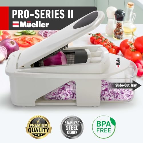 Mueller Pro-Series 12 Blade Vegetable Chopper, Mandoline Slicer and Spiralizer, White/grey - Image 2