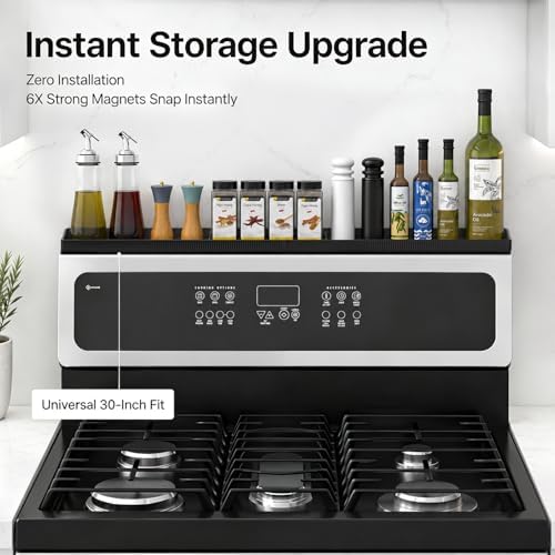 30" Magnetic Stove Top Shelf, Silicone Over the Stove Spice Rack Organizer - Image 4