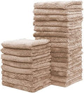 Sunny zzzZZ 24 Pack Kitchen Dishcloths - Does Not Shed Fluff - Reusable Dish Towels, Dish Cloths, Super Absorbent Coral Fleece Cleaning Cloths, Nonstick Oil Washable Fast Drying, 7 x 9 Inch (Brown) by Sunny+zzzZZ