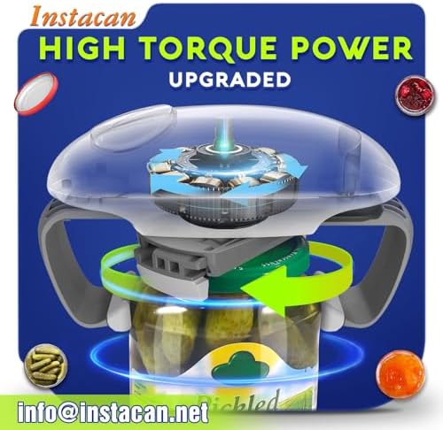 INSTACAN Higher Torque and One Touch Electric Jar Opener Easy Remove Almost Size Lid with Auto-Off, Powerful Bottle Opener for Arthritic Hands, Automatic Jar Opener for Weak Hands and Seniors (White) - Image 6