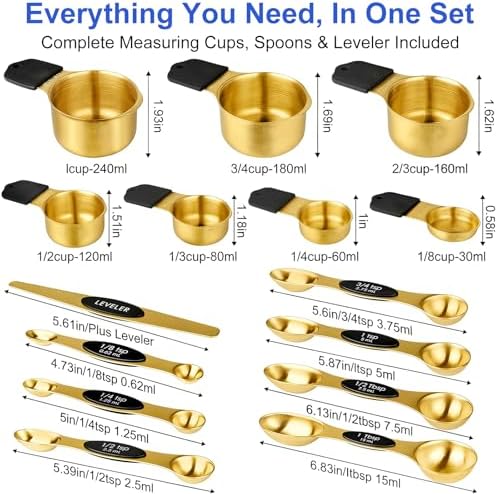 Magnetic Measuring Cups and Spoons Set-Heavy Duty 304 Stainless Steel Cups - Image 7