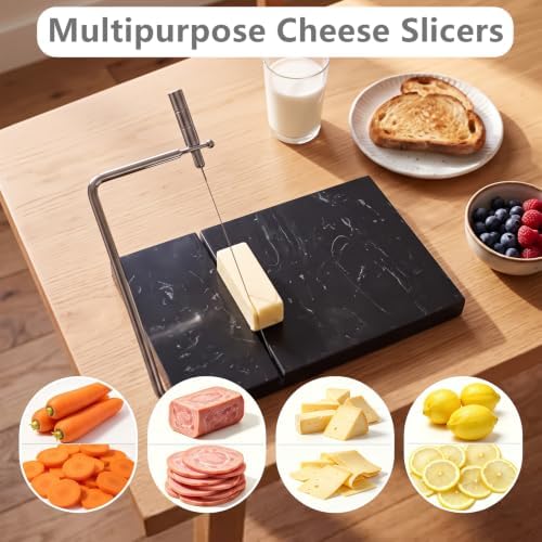 Marble Cheese Slicer with 2 Extra Wires, Block Cheese Cutter, Black - Image 5