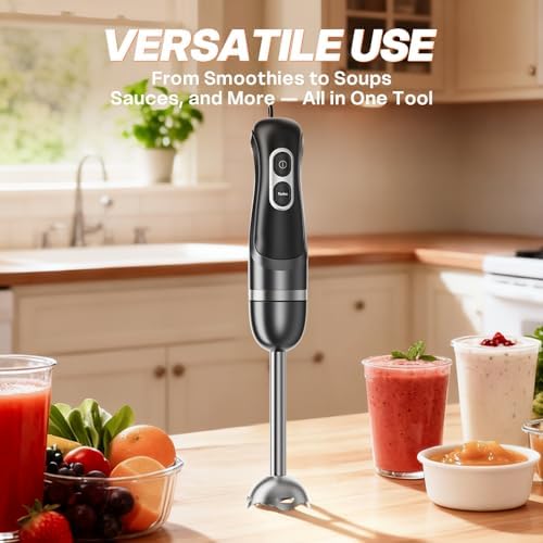 Turelar Immersion Blender Corded 400W, 2 Speed, Emulsifier, Blend, BPA-Free - Image 5