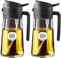 YARRAMATE 16 oz 2-in-1 Glass Olive Oil Sprayer for Cooking, Black&Black by YARRAMATE