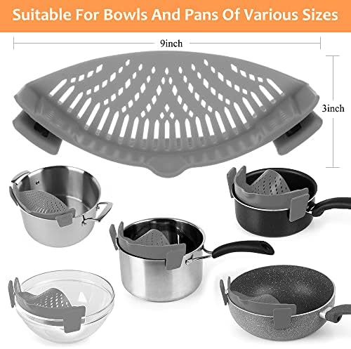 YEVIOR Clip on Strainer for All Pots Pan,Silicone Pasta Strainer - Image 3