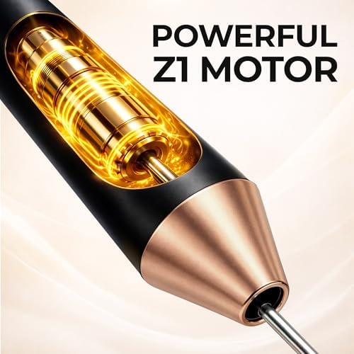 Zulay Kitchen Rechargeable Milk Frother Handheld - Frother Wand, Drink Mixer, Electric Whisk Frother, for Cappuccinos, Matcha & Protein Powder - Ultra Metal 4 Whisk, 1800mAh Black Copper - Image 5