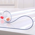 NECAUX Custom 23.6 x 55.2 Inch Clear Table Cover Protector, 1.5mm Thick Plastic Water Resistent Heavy Duty Desk Mat Non-Slip Tablecloth Protector for Coffee Table, Sofa Table, Media Stand, Countertop