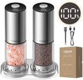TOMEEM Rechargeable Electric Salt and Pepper Grinder Set, Battery Display by Tomeem