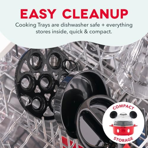 Disney | Dash Mickey Mouse Rapid Egg Cooker, 7 Egg Capacity, Red - Image 6