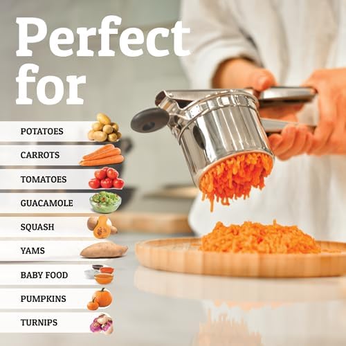 PriorityChef Large 15oz Potato Ricer, Heavy Duty Stainless Steel Potato Masher and Ricer Kitchen Tool, Press and Mash Kitchen Gadget For Perfect Mashed Potatoes - Everytime - Image 5