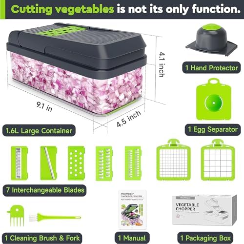 MealHelper 12-in-1 Vegetable Chopper, Food Veggie Chopper With Container - Image 2