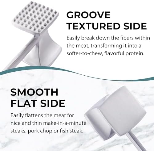 KITEXPERT Meat Tenderizer Hammer with Comfortable-Grip Handle, Dual-side Mallet for Kitchen, Heavy Duty Pounder For Tenderizing Steak, Beef and Fish, Mint Green - Image 3