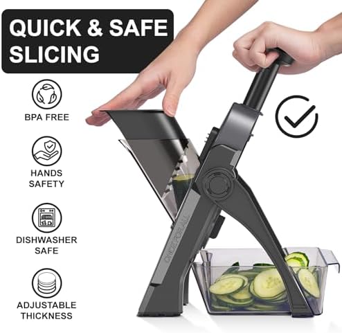 SupMaKin Safe Mandoline Slicer for Kitchen,Adjustable Potato Slicer 1-8 mm - Image 5
