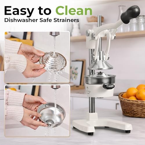 Zulay Kitchen Cast Iron Juicer, Orange Manual Juicer, Citrus Press, White - Image 5