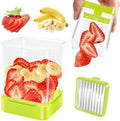 Strawberry Slicer Cup, Fruit Cutter – Quick-Slice, Meal Prep, Green by GENGCANG