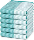 Premium Kitchen Towels 6 Pack 100% Cotton, 20"x28" - Aqua by BumbleTowels