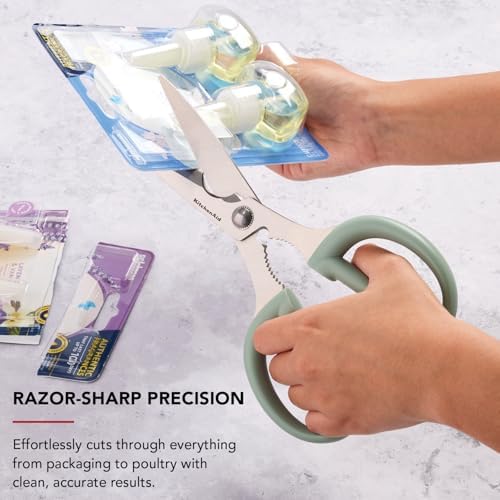 KitchenAid 2-Piece Multipurpose Shear Set, Versatile Scissors with Nutcracker, Bottle Opener, Ergonomic Handles with Protective Blade Covers - Image 4
