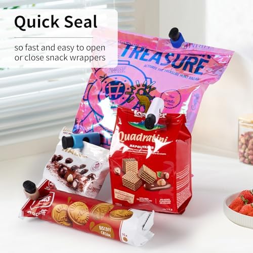 10 Pack Squeeze and Lock Bread Bag Clips, Bread Clips Resuable, Bag Clip for Food Storage, Sturdy Bread Cilp, Heavy Plastic, Handy Bags Cinch, Easy to Use with Bags Closures, 10 Colors - Image 6