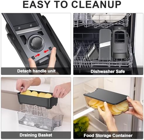 SupMaKin Safe Mandoline Slicer Plus, Adjustable Potaot slicer 1-8 mm - Image 5