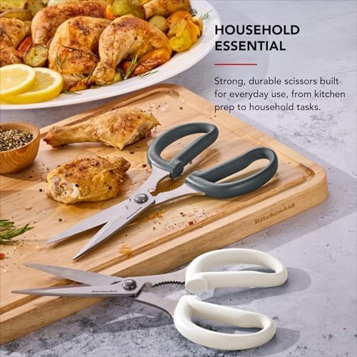 KitchenAid Multipurpose Shear Set – Versatile Scissors with Nutcracker, Bottle Opener, Ergonomic Handles with Protective Blade Covers, 2-Piece - Image 2