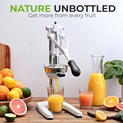 Zulay Kitchen Cast Iron Juicer 9 in 1 Metal Presser, Citrus Squeezer, White - Image 6