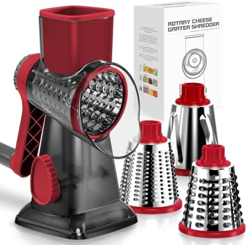KEOUKE Rotary Cheese Grater, Hand Crank Shredder Slicer by KEOUKE