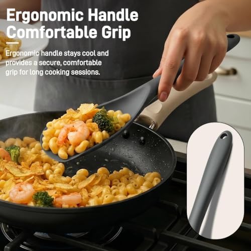 3 PACK Silicone Cooking Spatula & Spoon for Nonstick Cookware, BPA-Free - Image 4