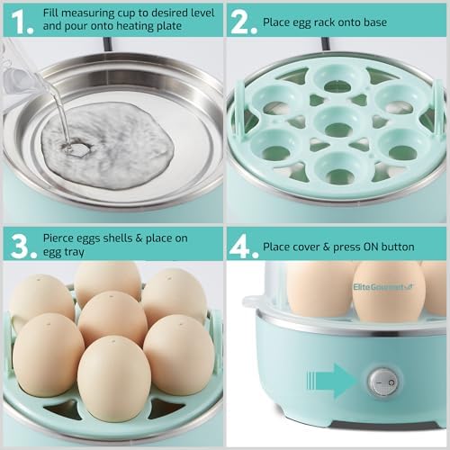 Elite Gourmet 7-Egg Electric Egg Cooker, BPA-Free, Auto Shut-Off - Image 4