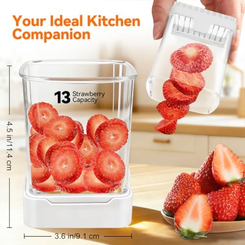 Strawberry Slicer Cup, Fruit Cutter – Quick-Slice, Meal Prep, White - Image 2