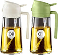 YARRAMATE 2Pcs 16oz/470ml 2 in 1 Oil Sprayer for Cooking with Stickers, Food-grade Glass Oil Spray Bottle, Oil Dispenser and Oil Sprayer for Kitchen, Salad, Frying, BBQ (White & Green) by YARRAMATE