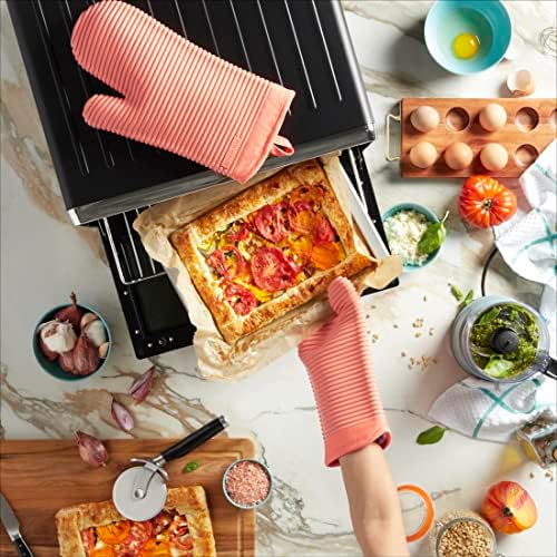 KITCHENAID Ribbed Soft Silicone Oven Mitt 2-Pack Set, 7.5"x13", Bird of Paradise - Image 3
