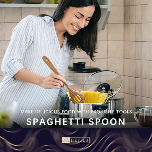 Wooden Spoons for Cooking, 9-Piece Acacia Wood Utensil Gift Set - Image 3
