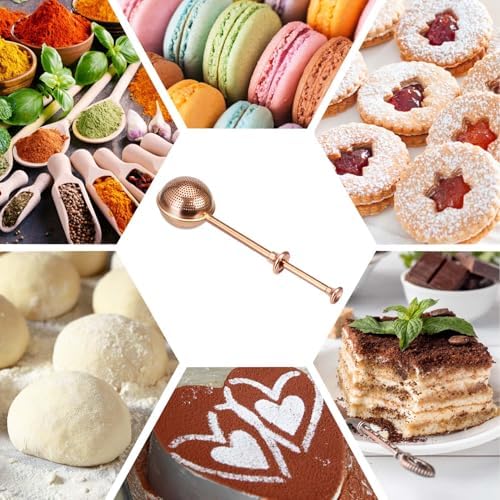HULISEN Flour Duster, 304 Stainless Steel Flour Sifter for Baking, Brown - Image 5