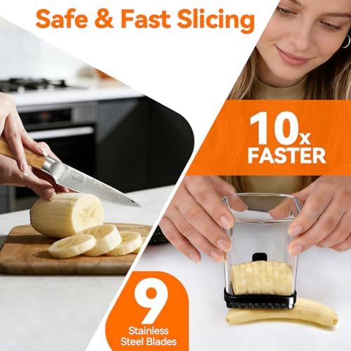 Fruit Slicer Cup for Strawberry, Banana, Hard-Boiled Egg - Detachable Cutter with Push Plate - 304 Stainless Steel Blade - Rapid & Safe Slicing Kitchen Gadget for Quick Meal Prep (Black) - Image 3