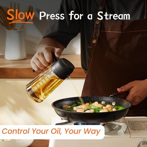 TrendPlain 16oz Olive Oil Sprayer for Cooking with Silicone Base, 2 Black - Image 3