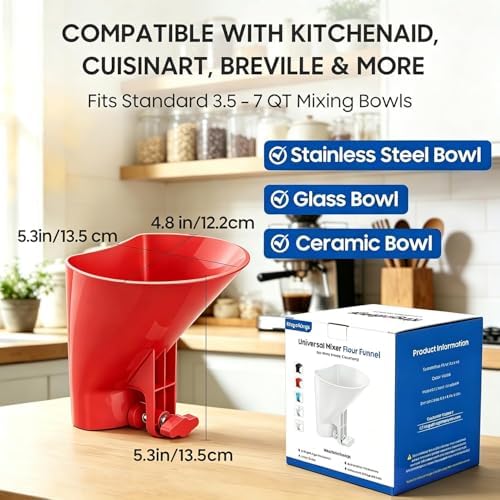 Kingofkings Flour Funnel for Kitchen Aid Mixer Accessories and Attachments - Image 3