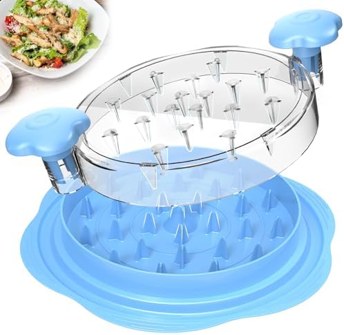 Chicken Shredder Tool Twist Large Meat Shredder with Brush&Fork, Sky Blue by SURETIVIAN